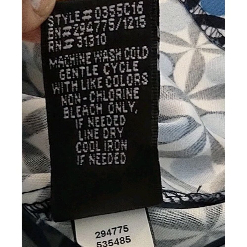 AB Studio Women Dress With Necklace Sleeveless Midi Size 6 Dots Black White Blue - Picture 8 of 12